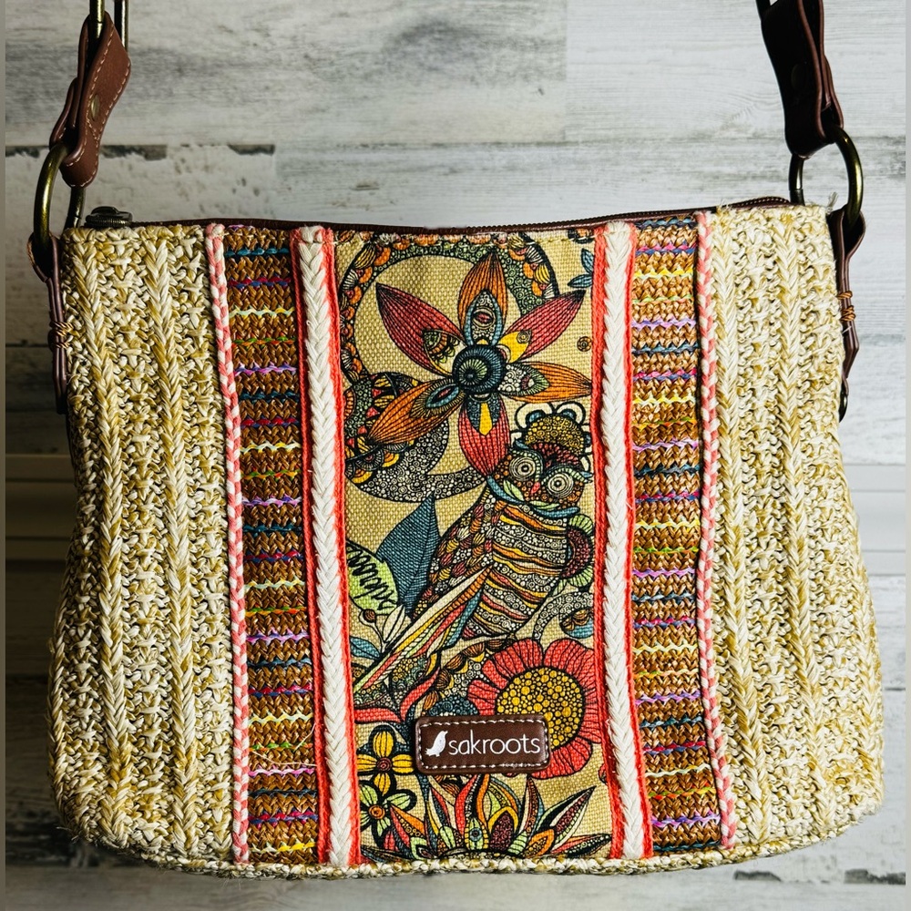 The Sak Crossbody Purse Bag Sakroots Sky Spirit Desert Owl Crossbody Purse